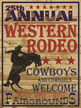 Framed 25th Annual Western Rodeo Print
