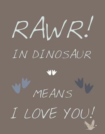 Framed Dinosaur Rawr 2 Print