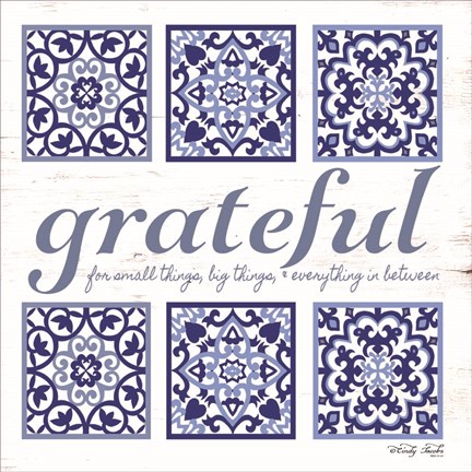 Framed Grateful Tile Print
