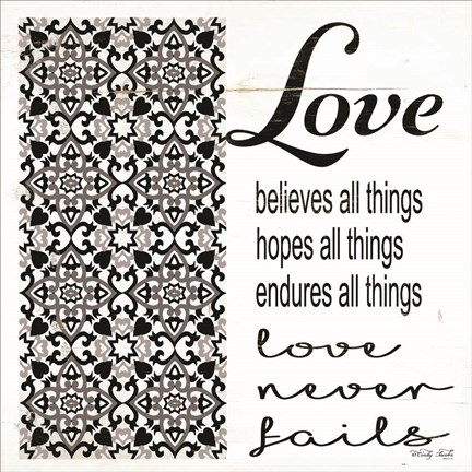 Framed Love Never Fails Print