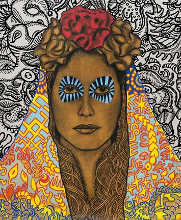 Framed La Virgen Santa Muerta Print