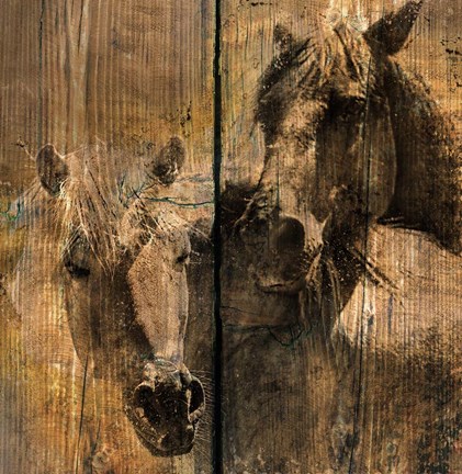 Framed Horses Charcoal Print