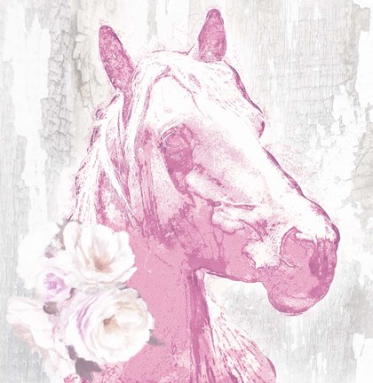 Framed Pink Horse Print