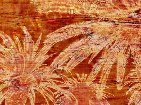 Framed Orange Palm Grove Print