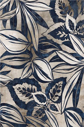 Framed Blue Foliage II Print