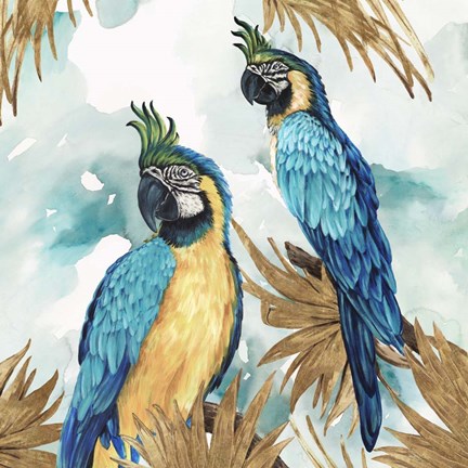 Framed Golden Parrots Print