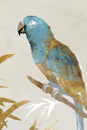 Framed Blue Parrot II Print