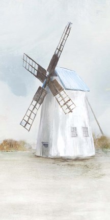 Framed Blue Windmill II Print