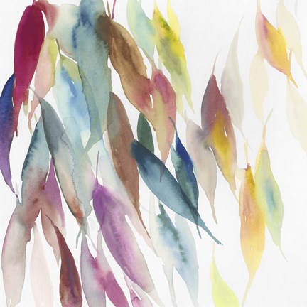 Framed Fallen Colorful Leaves I Print