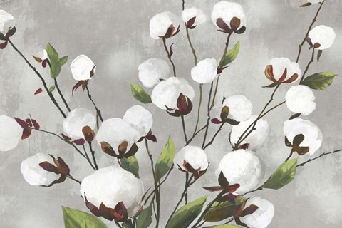 Framed Cotton Ball Flowers I Print