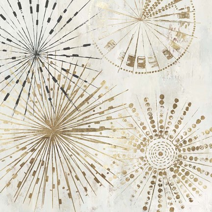 Framed Golden Stars II Print