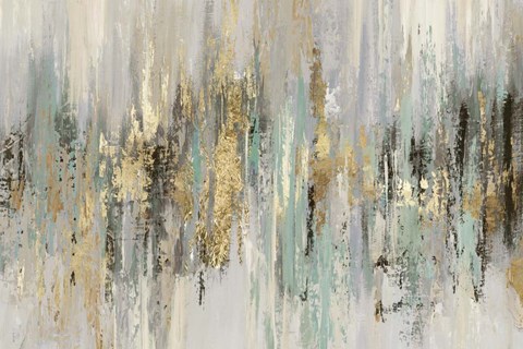 Framed Dripping Gold I Print