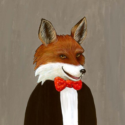 Framed Mr Fox Thinks Out of the Box Print