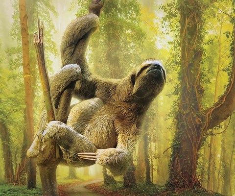 Framed Sun Soaker Sloth Print