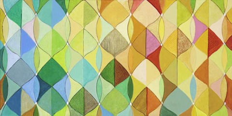 Framed multicolored Leaves I Print