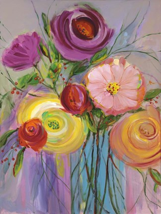 Framed Jubilant Bouquet I Print