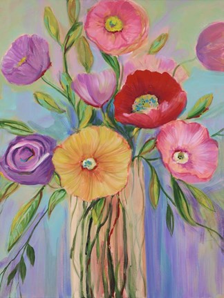 Framed Jubilant Bouquet III Print