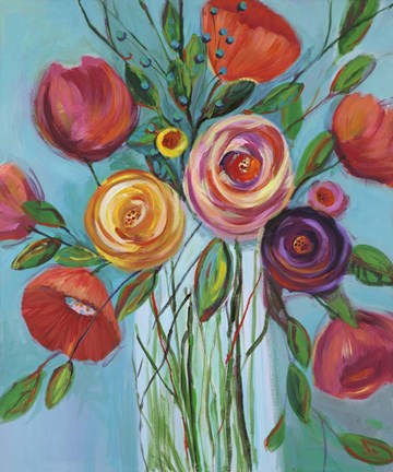 Framed Jubilant Bouquet IV Print