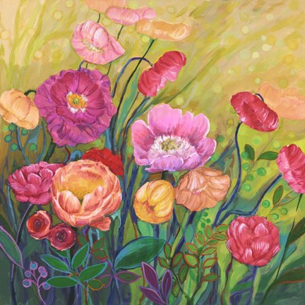 Framed Flower Field I Print