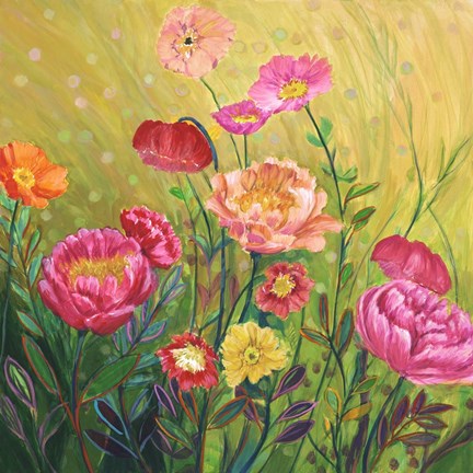 Framed Flower Field II Print