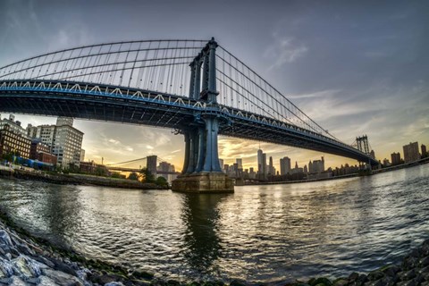 Framed Manhattan Bridge &amp; Skyline A Print