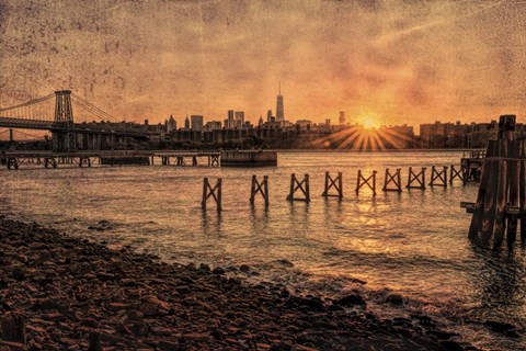 Framed East River Sunset Print