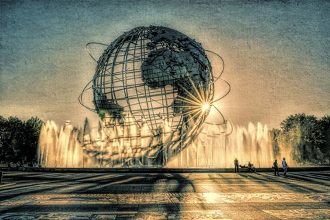 Framed Sun Setting Behind Unisphere Print