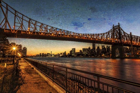 Framed Queensboro at Twilight C Print