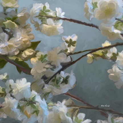 Framed Silver Light Florals 1 Print