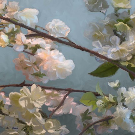 Framed Silver Light Florals 2 Print