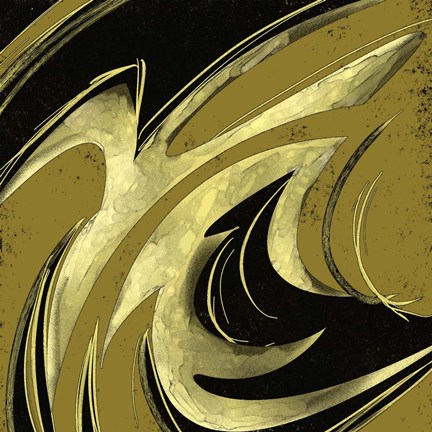 Framed Abstract Black &amp; Gold 2 Print