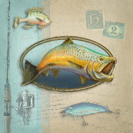 Framed Freshwater Fishing 1 Print