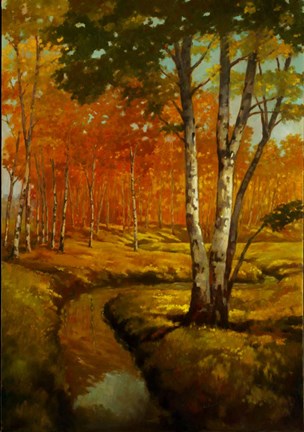 Framed Woodland Stream II Print