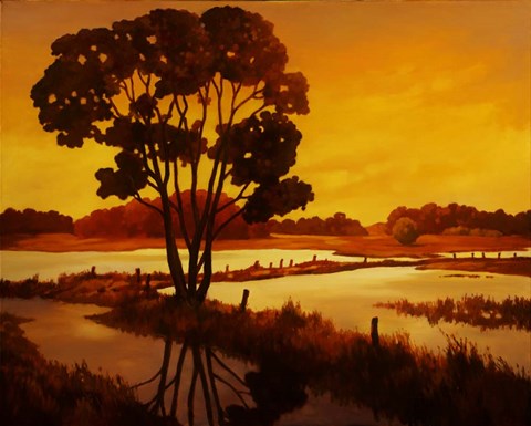 Framed Evening Water II Print