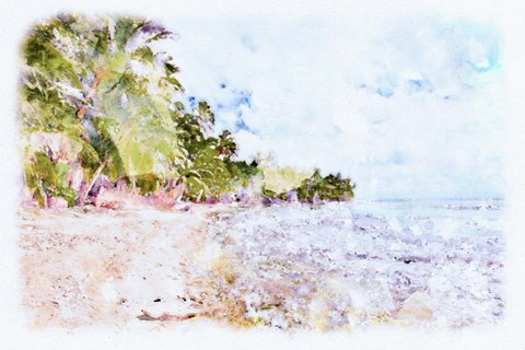 Framed Tropical Beach E Print