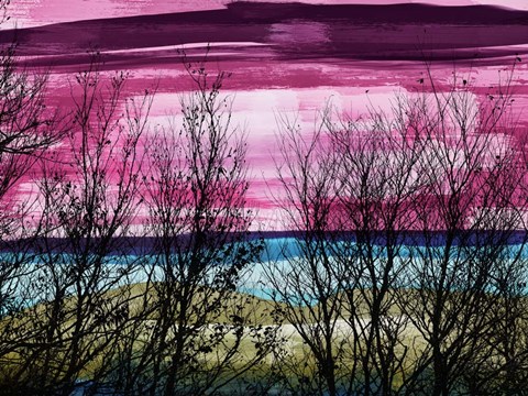 Framed Tree Sunset 1 Print