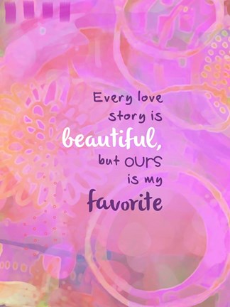 Framed Love Story (words) Print