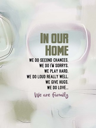 Framed We Are Family (words) Print