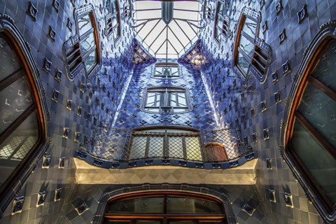 Framed Barcelona blue Print