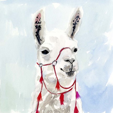 Framed Watercolor Llama I Print