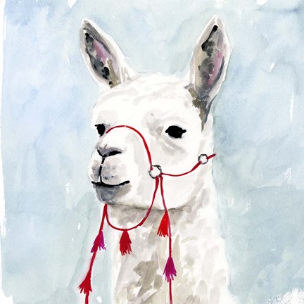Framed Watercolor Llama II Print