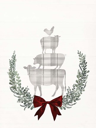 Framed Yuletide Animals II Print