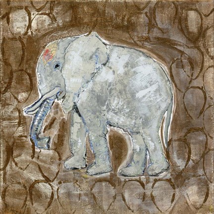 Framed Global Elephant II Print