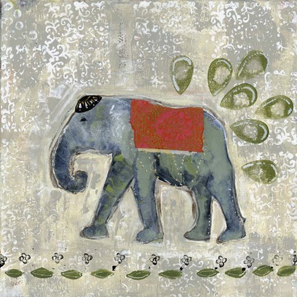 Framed Global Elephant IV Print