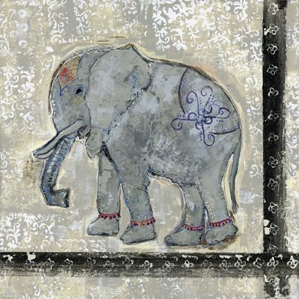 Framed Global Elephant V Print