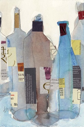 Framed Wine Bottles I Print