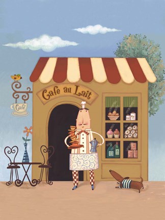 Framed Cafe Chef II Print