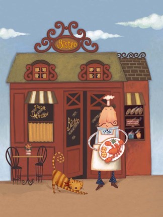 Framed Cafe Chef III Print