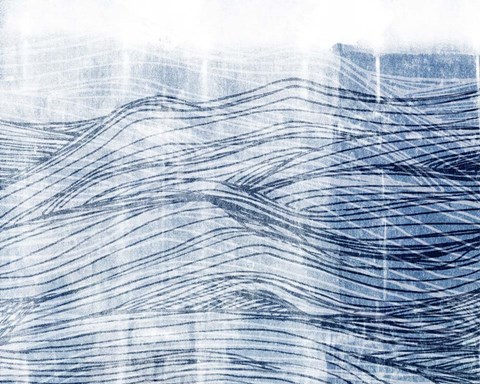 Framed Indigo Waves I Print