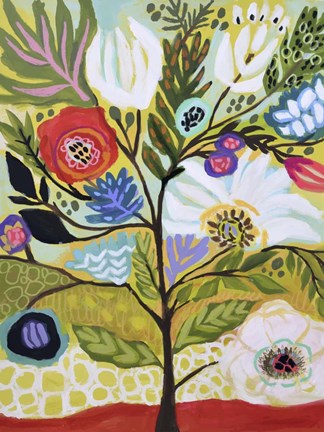 Framed Flower Tree I Print
